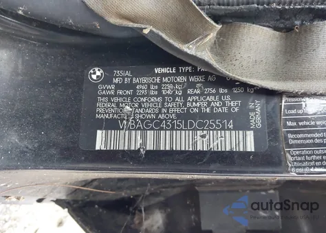 1990 BMW 735 Il from USA, damaged, VIN WBAGC4315LDC25514